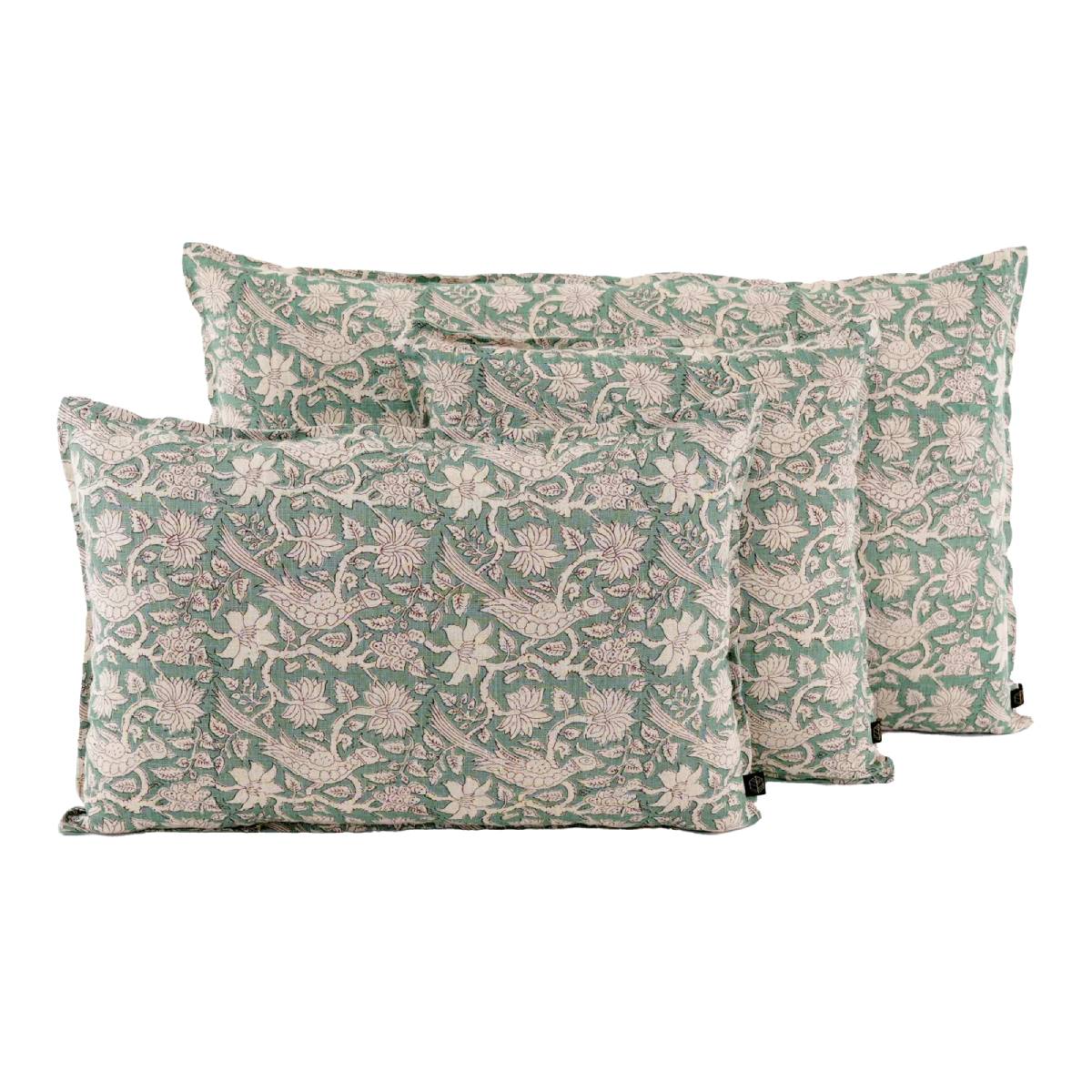 JAIPUR CUSHION SAUGE LINEN COTTON 16X24 INCHES 40X60 CM